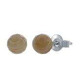 Sterling Silver Round Faceted "Brown Persian Agate" 6MM Stud Earrings